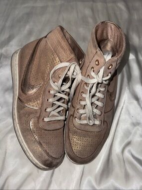 Nike Metallic Rose Gold High-Top Sneakers